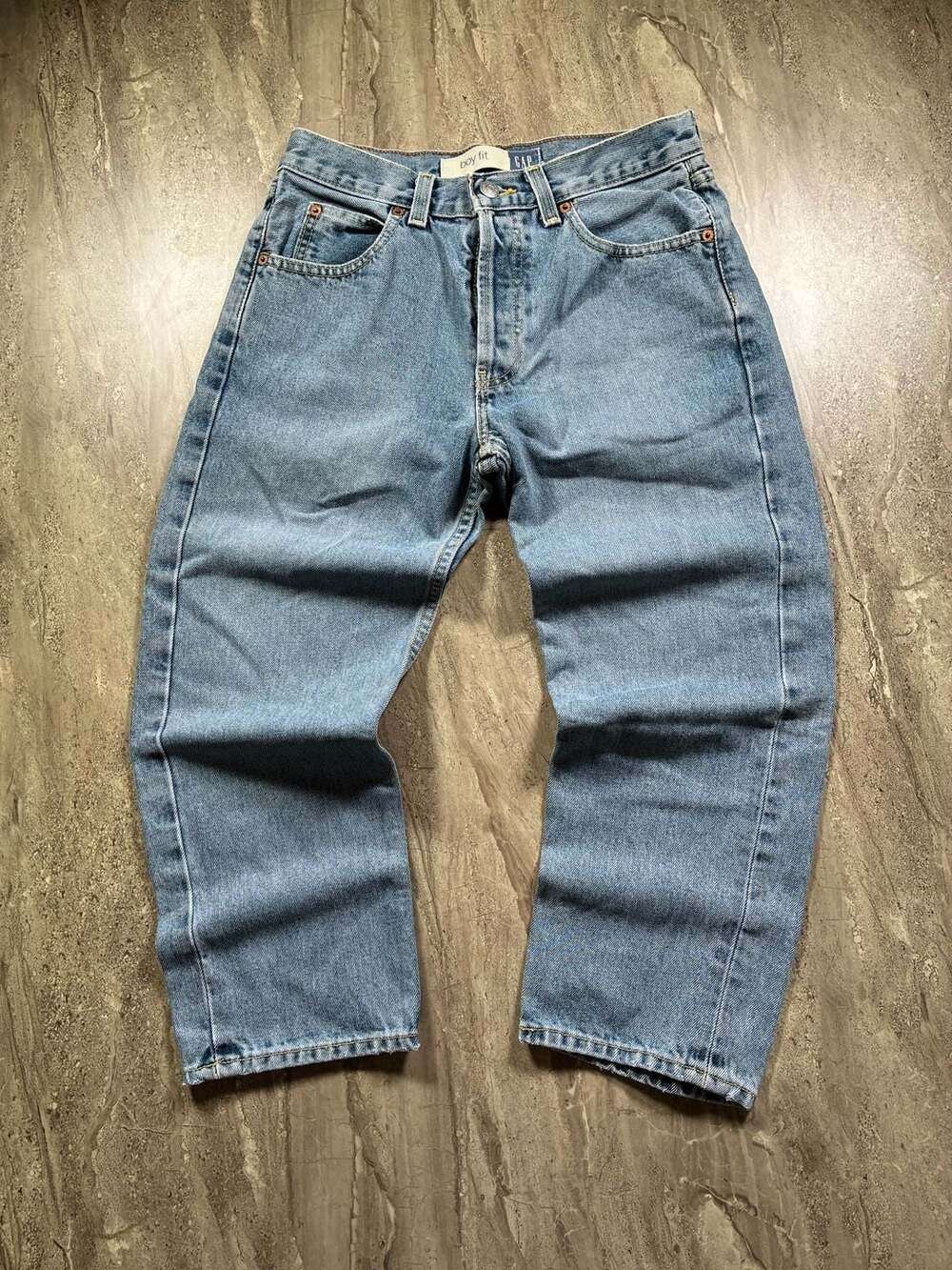 Gap Boy Fit Jeans Size 2 Light Wash Blue Denim Made In USA